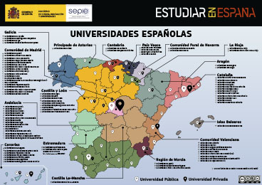 mapa de universidades españolas