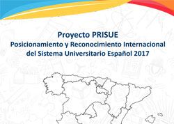Proyecto PRISUE: Posicionamiento y Reconocimiento Internacional del Sistema Universitario Español 2017